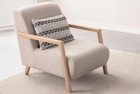 Fotoliu, Atelier del Sofa, 752EST1712, Frame: 70% HORNBEAM/30% MELAMINE COATED CHIPBOARD, Crem