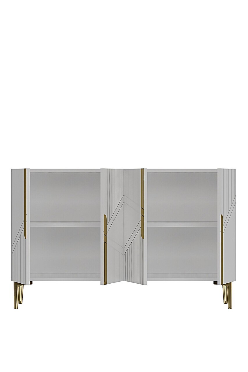 Consola, Hanah Home, Evva 120, 120x75x32 cm, Alb/Auriu — imaginea 5