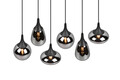 Lustra Lumina, TRIO, 85x20x150 cm, 40W, 6x E14, metal, negru mat/argintiu