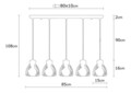 Lustra Kemah N-1236, Noor, 85 x 108 cm, 5 x E27, 100W, negru