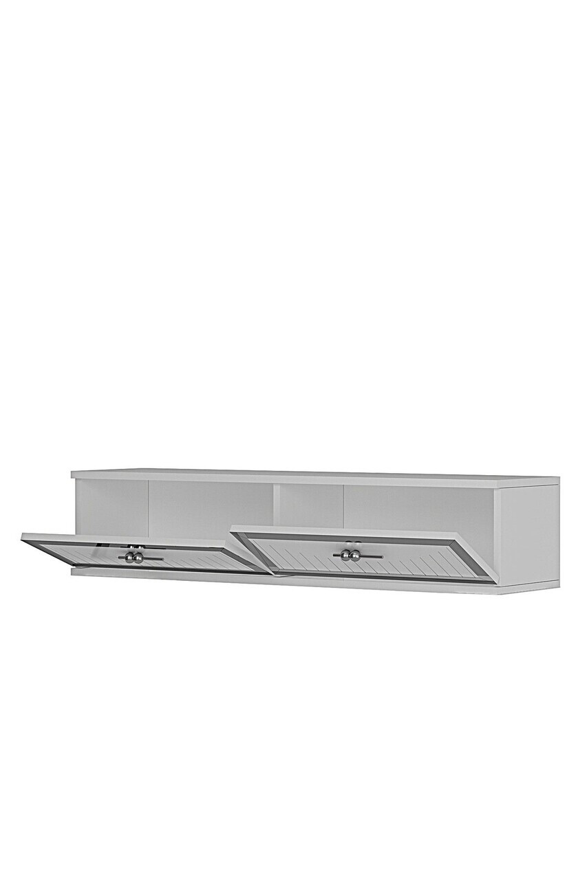 Dulap, Hanah Home, Tuna 120, 120x25.5x29.6 cm, Alb / Argintiu — imaginea 6