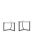 Set 2 masute pentru cafea Bellsimo, Neostill, 82x58x40 cm, sticla temperata, negru mat