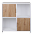 Corp biblioteca Pepeto 2T, Inter Link, 77x30x77 cm, lemn, alb/stejar