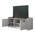 Comoda TV, Wren, AA114, 120 x 45 x 40 cm, pal melaminat, alb/nuc