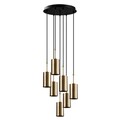 Lustra, Kem - 6391, Opviq, 43 x 120 cm, 7 x E27, 40W, aramiu/negru