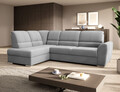 Coltar extensibil stanga 3 locuri ELTAP, LT-03NU, Siber, 270x186x93 cm, lemn/poliester, gri deschis
