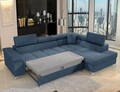 Coltar extensibil dreapta 4 locuri ELTAP, RT-40RAQ, Eridano, 275x202x88 cm, lemn/poliester, albastru inchis