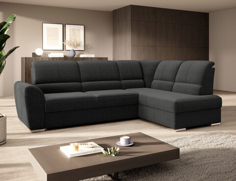 Coltar extensibil dreapta 3 locuri ELTAP, RT-04FL, Siber, 270x186x93 cm, lemn/poliester, gri inchis