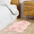 Covoras imitatie de blana, TX9012, 60x90 cm, poliester, roz
