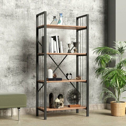 Corp biblioteca, Dragon, GGMBTLKTP001, 60x150x30 cm, Stejar / Gri Dragon