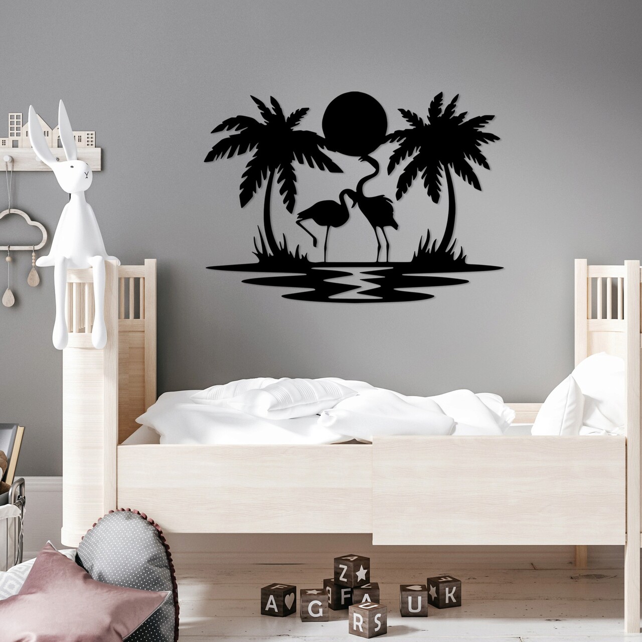 Decoratiune de perete, Love 6, Metal, Dimensiune: 70 x 49 cm, Negru - 1 | YEO