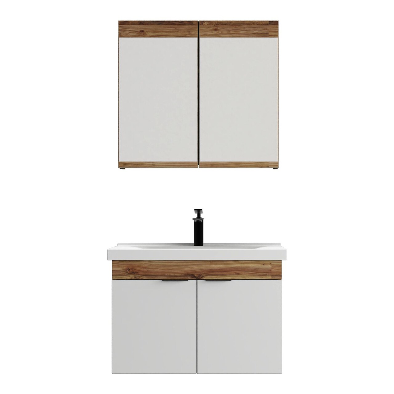 Set mobilier de baie (2 piese), Hanah Home, Carıno 80, Pin / Alb Mat - view 5