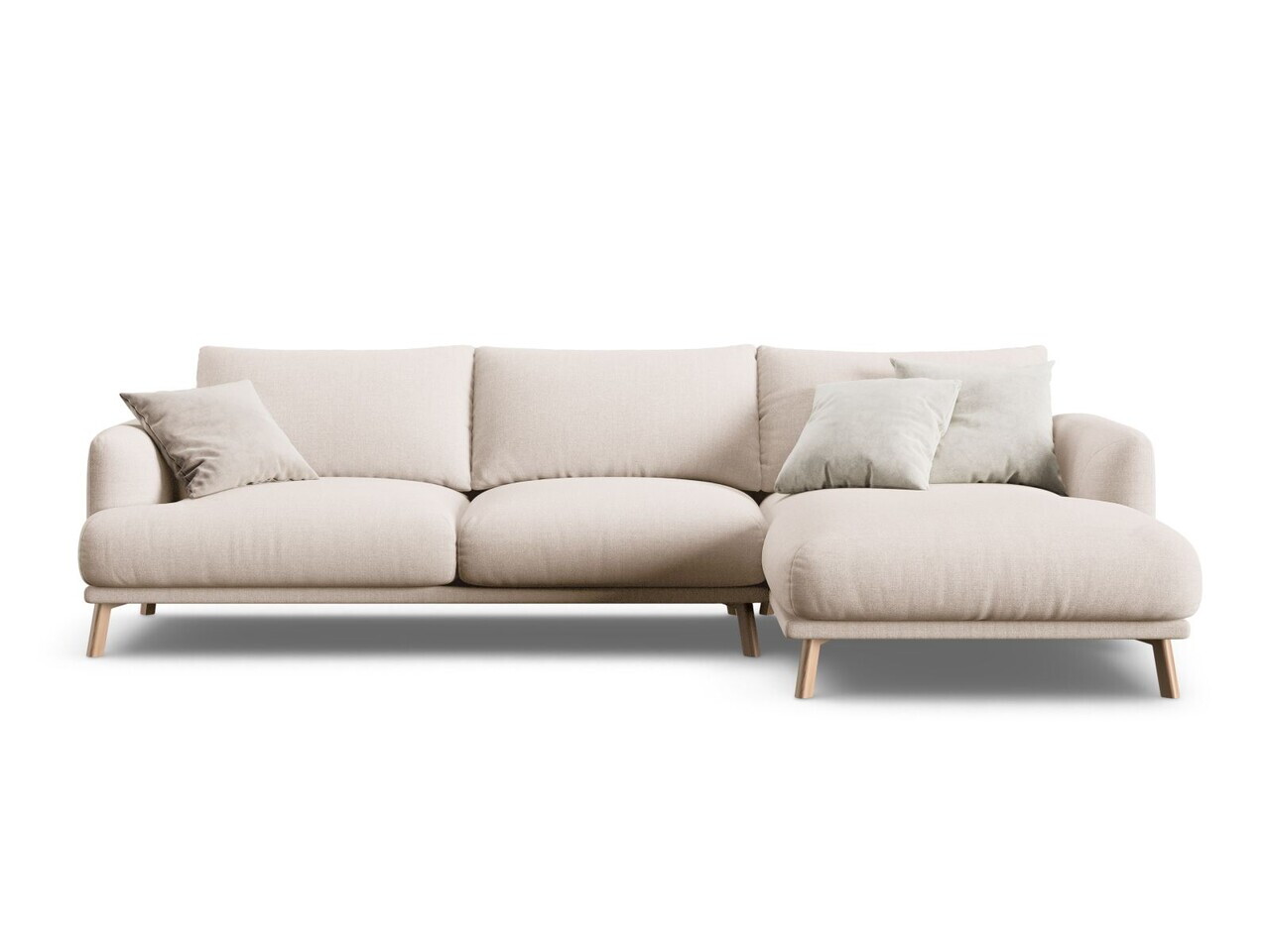 Coltar dreapta 4 locuri, Naomi, Micadoni Home, 285x170x75 cm, tesatura structurata, bej