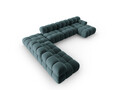 Coltar panoramic modular stanga 7 locuri, Bellis-51, Micadoni Home, 376x282x70 cm, catifea, turcoaz
