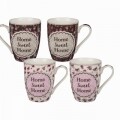 Set 4 cani Flower Home Sweet Home, Out of the blue, 250 ml, ceramica, multicolore