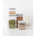 Set 4 recipiente depozitare, Brabantia, Tasty+, 2х700 ml, 2x1.6 L, plastic, gri deschis