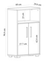 Dulap multifunctional, Olivia, Moon, 60 x 96.6 x 29.6 cm, pal melaminat, alb