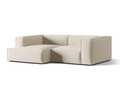Coltar modular stanga 3 locuri, Nuria-88, Micadoni Home, 252x147x72 cm, catifea, bej