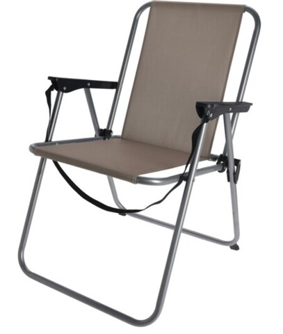 Scaun pliabil pentru gradina Unica, 45x38x75 cm, metal, taupe