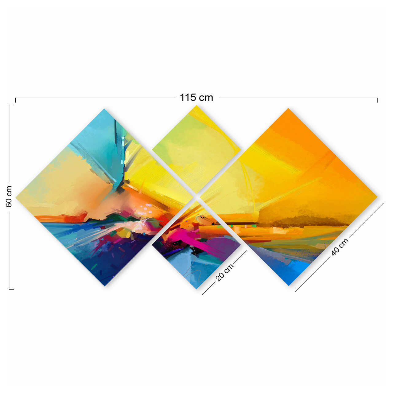 Set 4 tablouri decorative, 4MDF1044630916, MDF, Imprimat UV, Multicolor