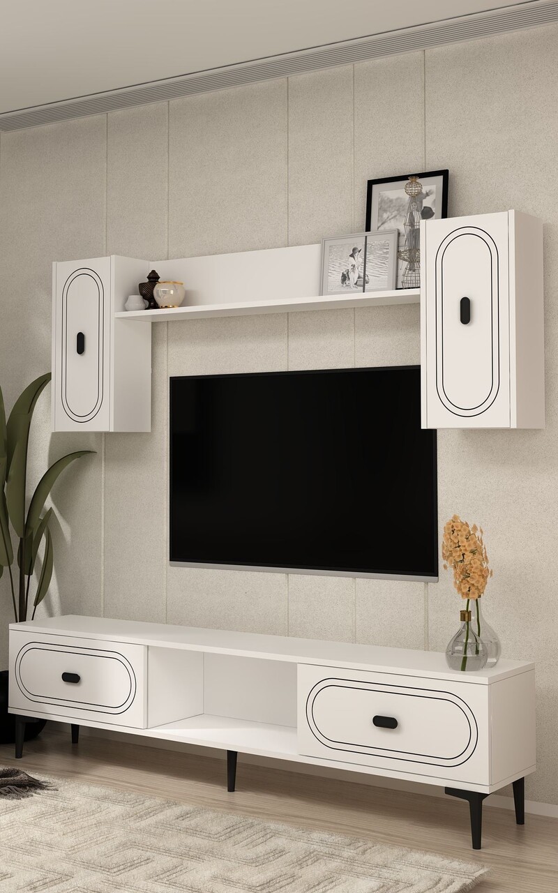 Comoda TV, Hanah Home, Weny, 150x44.6x29.6 cm, PAL , Alb - imagine 2