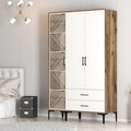 Dulap pentru haine, Hommy Craft, Kumsal PT, 120x47.5x201.4 cm, PAL, Nuc/Alb
