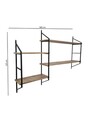 Raft de perete, Valovi, Raffy5, 180x120x28 cm, PAL, Negru / Pin Atlantic