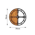 Ceas de perete, Rays, Lemn/metal, Dimensiune: 56 x 3 x 56 cm, Nuc / Negru
