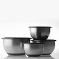 Set 4 boluri pentru amestecat + 4 capace Mixing BergHOFF, Essentials, Ø16-24 cm, inox/baza din cauciuc