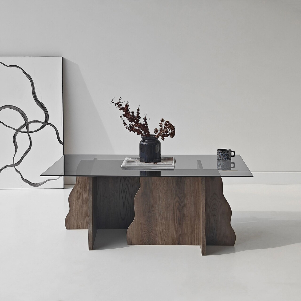 Masuta de cafea, Hanah Home, Canyon, 105x40x65 cm, Nuc / Fume - view 4