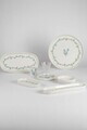 Set de mic dejun, Hermia, 208PEK1122, Portelan, Platou cu măsline: 25 cm (2 bucăți), Alb / Albastru / Verde