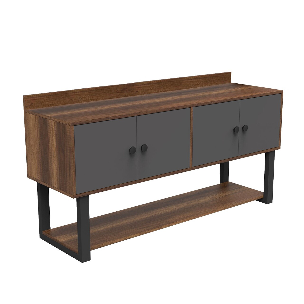 Consola, Hanah Home, Mn04-Ba, 180x93.2x85 cm, Nuc / Antracit - imagine 8