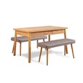 Set masă și bancă (3 piese), Vella, Costa 0701, Pin Atlantic / Gri