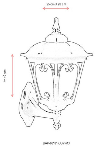 Lampa de exterior, Avonni, 685AVN1199, Plastic ABS, Negru