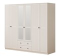 Dulap pentru haine, Rabi, Rb-064-03, 210x184x52 cm, Alb mat