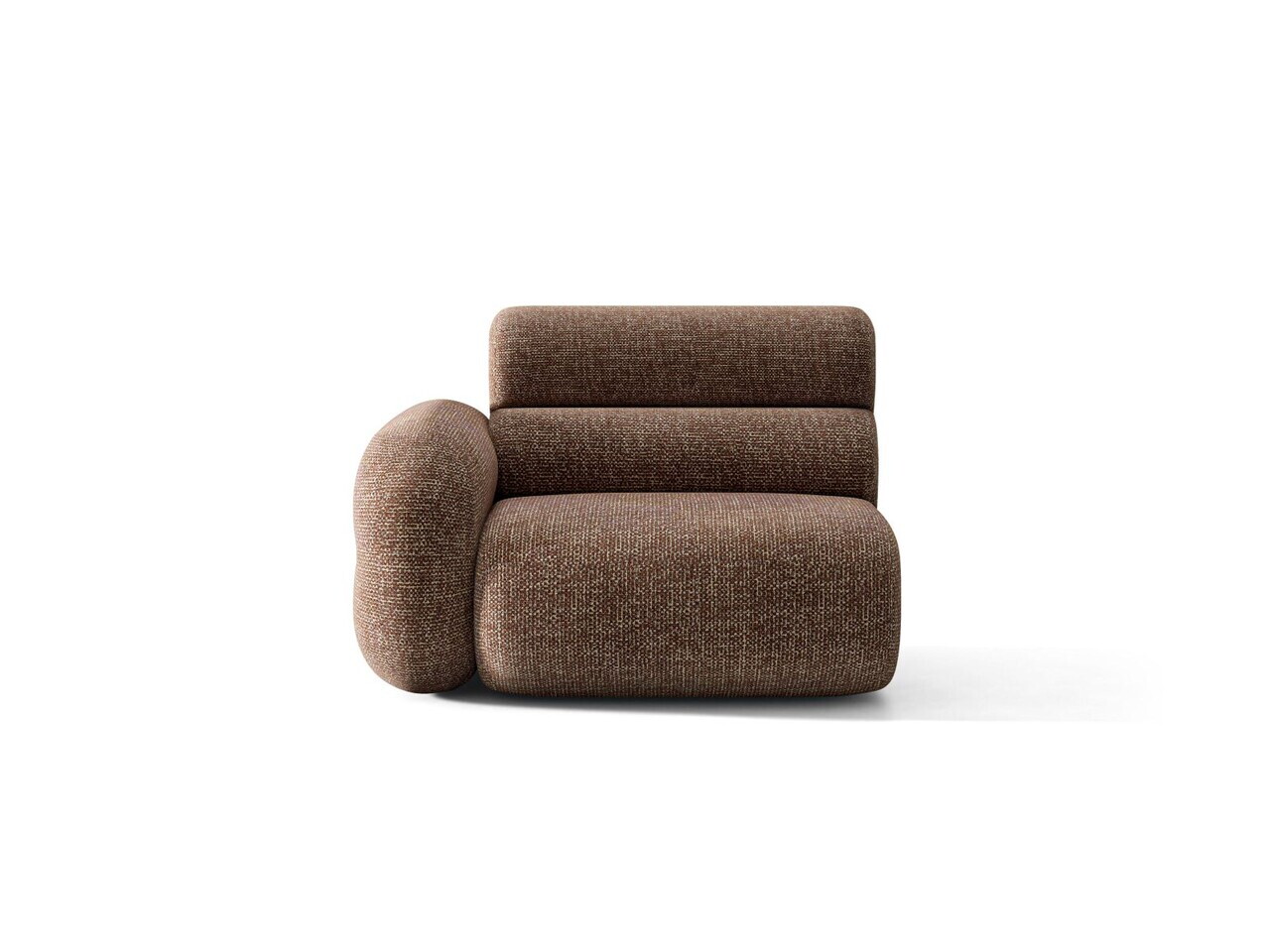 Modul canapea stanga 1 loc, Neo, Micadoni Home, 110x100x83 cm, tesatura Chenille Silencio, maro
