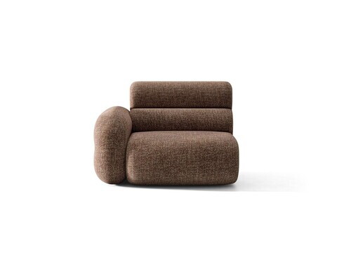 Modul canapea stanga 1 loc, Neo, Micadoni Home, 110x100x83 cm, tesatura Chenille Silencio, maro