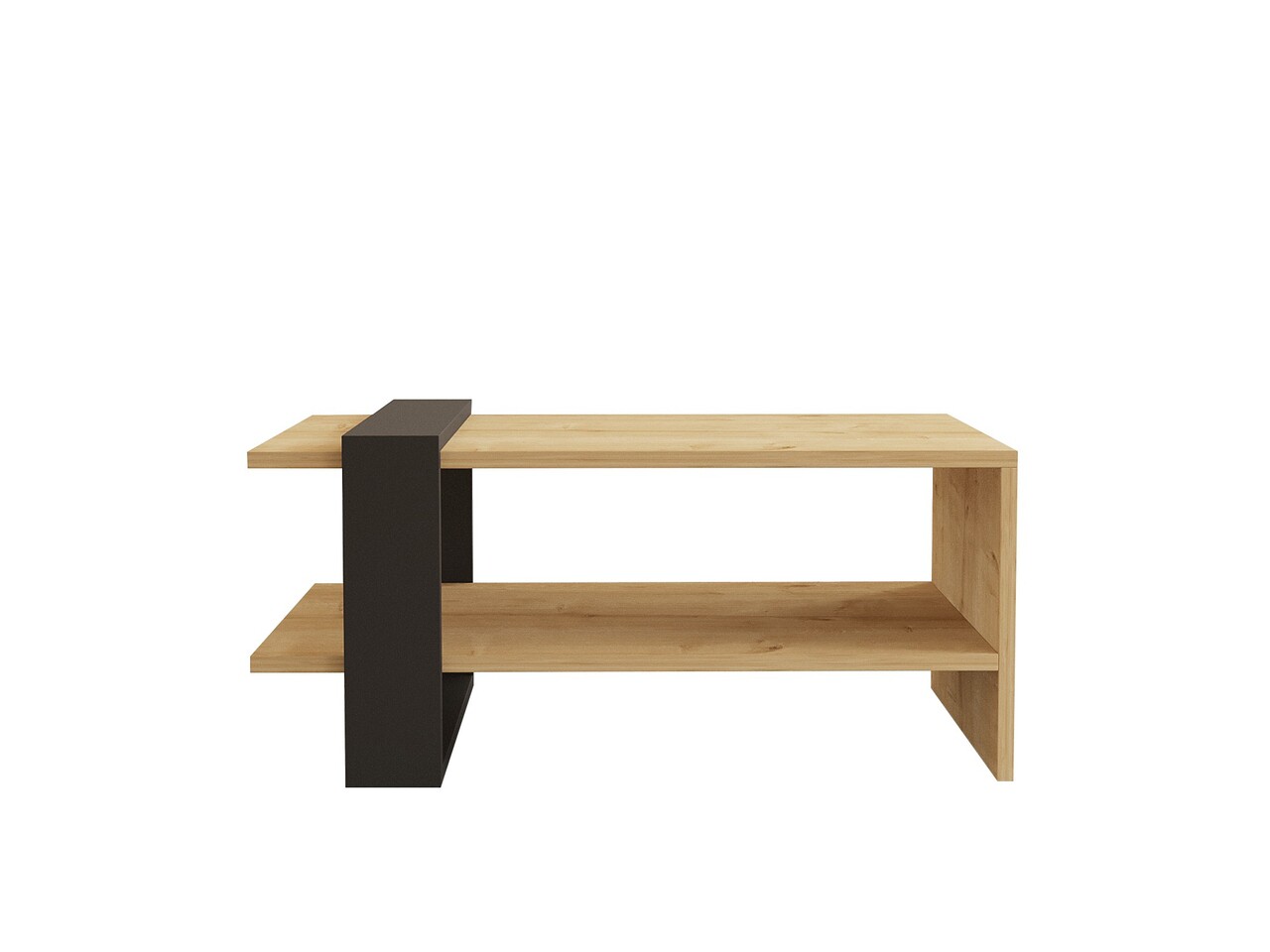 Masuta de cafea, Hanah Home, Yonca, 80x35x50 cm, Antracit / Stejar - view 5