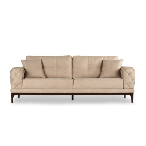 Canapea extensibila Lale, Ndesign, 3 locuri, 220x97x84 cm, lemn, crem Canapele si coltare