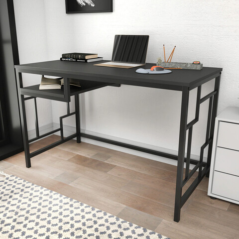 Birou, Retricy, Kennesaw, 120x60x74.8 cm, PAL, Negru / Antracit mezoni.ro