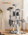Ansamblu de joaca pisici / arbore pentru pisici XXL Cat Condo, Feandrea, 55x55x169 cm, PAL/plus/sisal, gri deschis