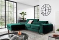 Coltar extensibil stanga 3 locuri ELTAP, LT-38VE, Grayson, 278x205x92 cm, lemn/poliester, verde inchis
