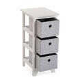 Organizator baie cu 3 cosuri Oxford, Versa, 30 x 25 x 56 cm, lemn de paulownia