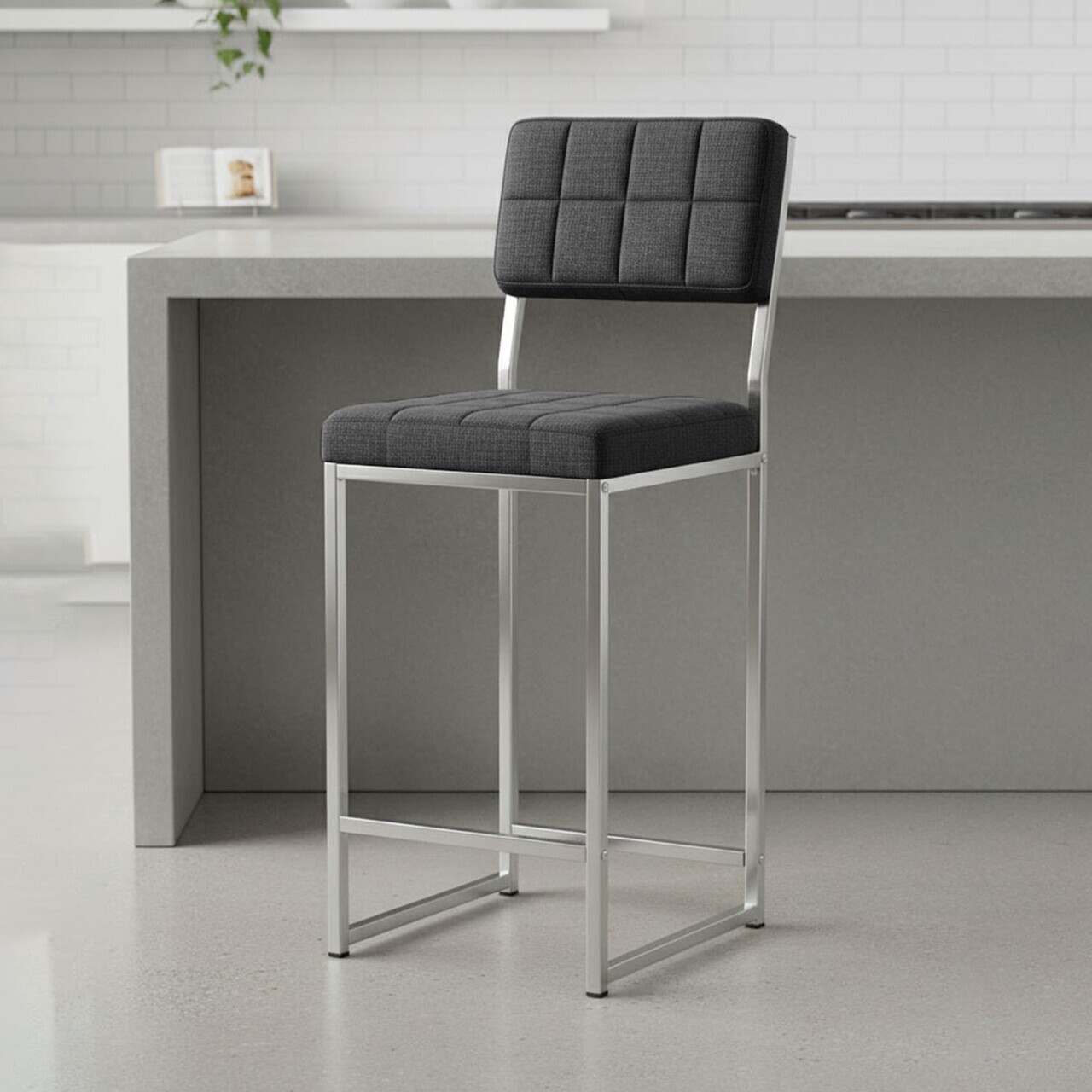 Scaun de bar, Hanah Home, Retro 66, 40x98x40 cm, Antracit — imaginea 2
