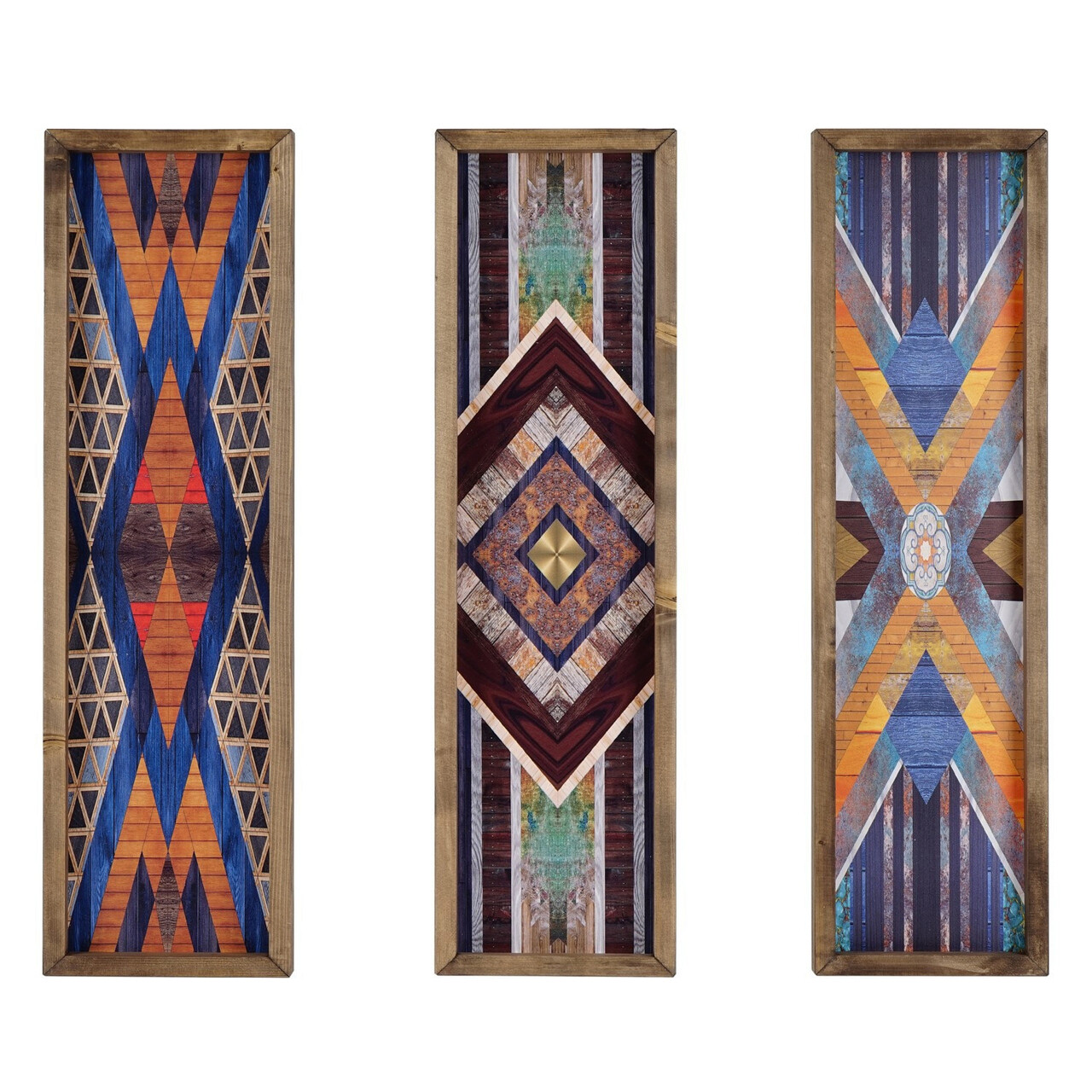 Set 3 tablouri decorative, TAH177, MDF, Lemn, Multicolor - 1 | YEO