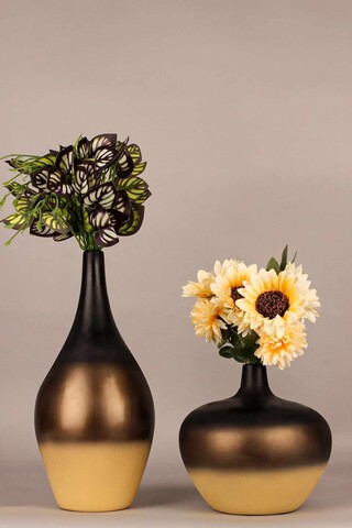 Set 2 ghivece, Brunella Duo, Negru/Maro