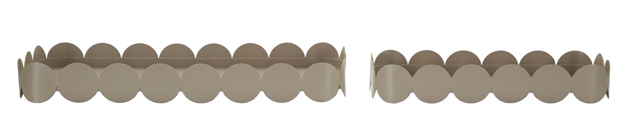 Set 2 tavi decorative, Mauro Ferretti, Saturn, 40x16.5x4.5 cm, metal, gri dove - imagine 4