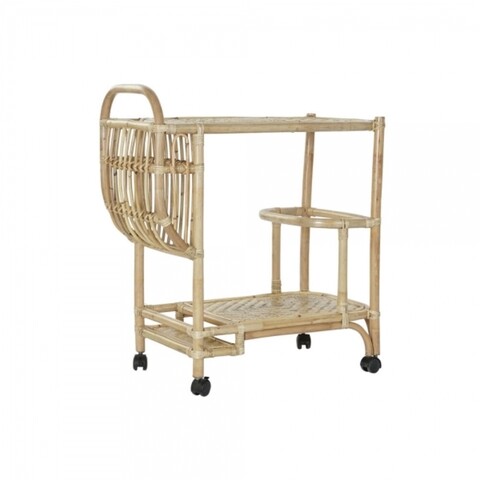 Carucior multifunctional, dkd home, 72 x 38 x 80 cm, bambus/ratan, bej