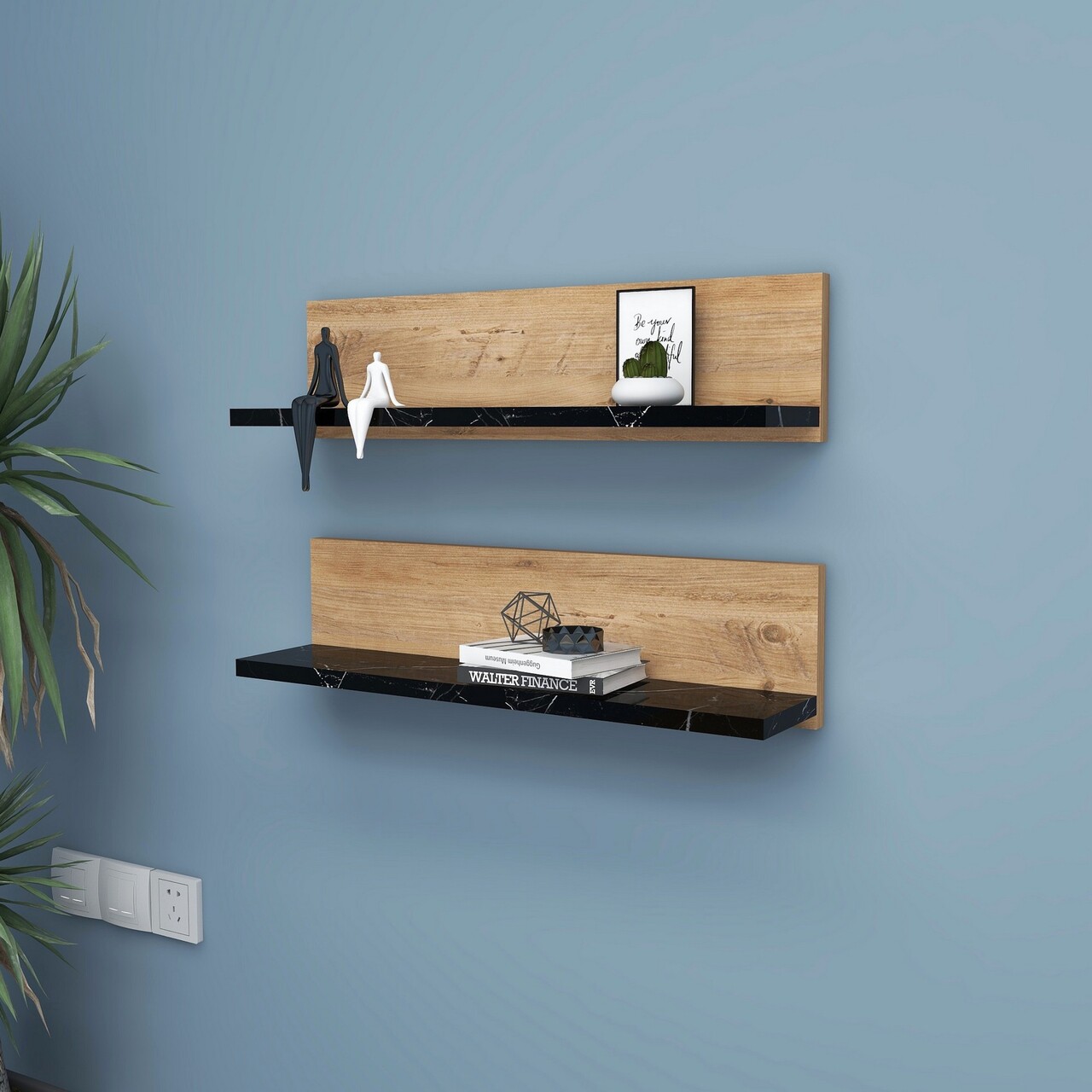 Raft de perete Hanah Home Shelf Pin Atlantic / Negru