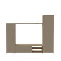 Set mobilier living 4 piese Raalte, Bedora, 220.4x41.3x177.5 cm, PAL/plastic, stejar/negru
